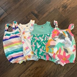 Tea Collection Sleeveless Rompers Pack of 4